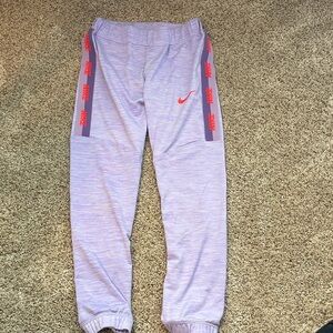 Nike Kids' Lavender Joggers with Red Details